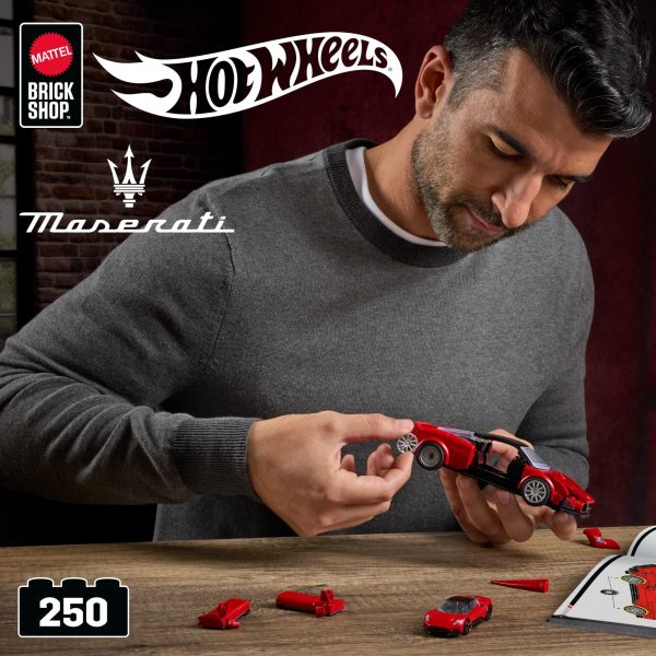 (SOLD OUT) Mattel Brick Shop Hot Wheels Maserati Mc20 Building Toy Kit (250 Pieces), For Collectors