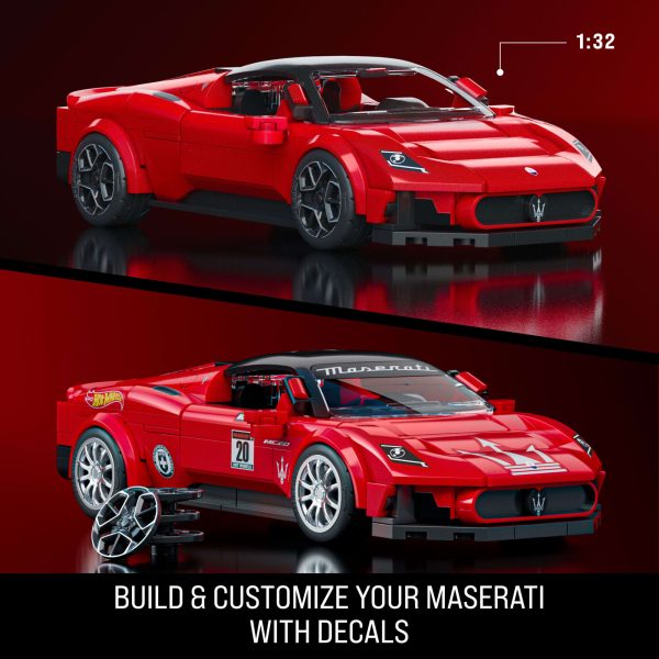 (SOLD OUT) Mattel Brick Shop Hot Wheels Maserati Mc20 Building Toy Kit (250 Pieces), For Collectors