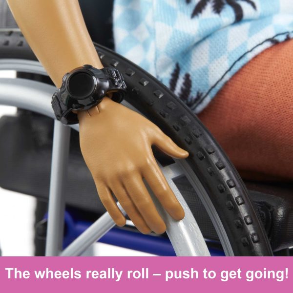 Ken Doll With Wheelchair & Ramp, Barbie Fashionistas, Brunette