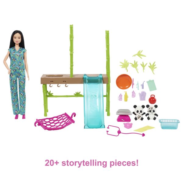 Barbie Panda Care And Rescue Playset With Doll And 20+ Accessories, Plus Color Change Feature