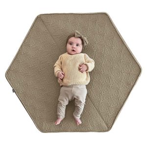 Boppy Foam Play Mat for Baby, Toddlers and Kids, Natural-Maze Tan, Easy-Setup with Non-Skid Backing for Floor Play, Tummy Time & More