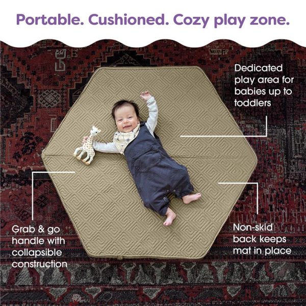 Boppy Foam Play Mat for Baby, Toddlers and Kids, Natural-Maze Tan, Easy-Setup with Non-Skid Backing for Floor Play, Tummy Time & More