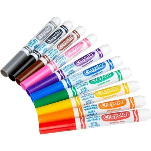 Crayola - 10 Ct Ultra-Clean Washable Classic, Broad Line Markers