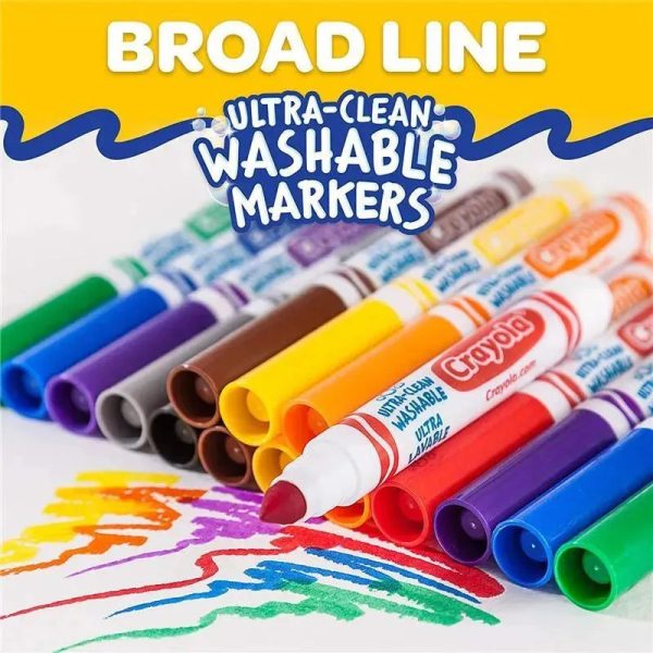Crayola - 10 Ct Ultra-Clean Washable Classic, Broad Line Markers