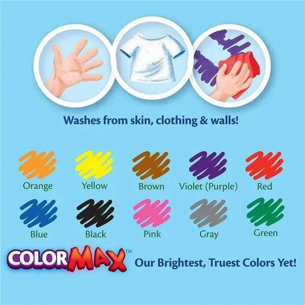 Crayola - 10 Ct Ultra-Clean Washable Classic, Broad Line Markers