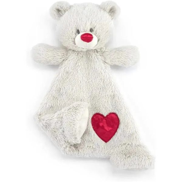 DEMDACO - Birthstone Color Garnet and Grey, Stuffed Animal Blankie Bear January