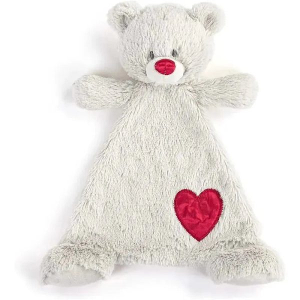 DEMDACO - Birthstone Color Garnet and Grey, Stuffed Animal Blankie Bear January