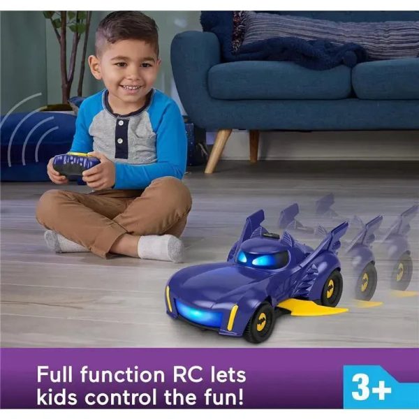 Fisher Price - DC Batwheels Remote Control Car, Bam The Batmobile Transforming RC with Lights Sounds & Character Phrases