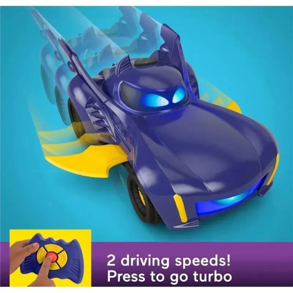 Fisher Price - DC Batwheels Remote Control Car, Bam The Batmobile Transforming RC with Lights Sounds & Character Phrases