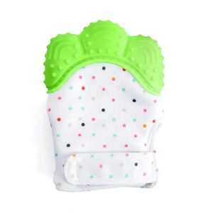 Happy Kids Silicone Teether Mitten Green
