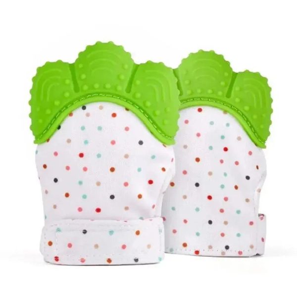 Happy Kids Silicone Teether Mitten Green