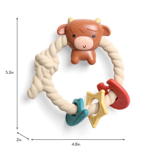 Itzy Ritzy - Silicone Teether with Rattle, Highland Cow