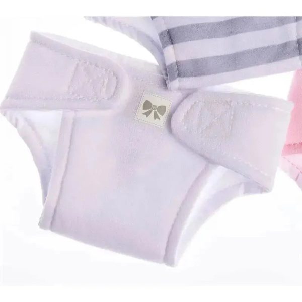 JC Toys - Baby Doll Washable and Reusable Eco Diapers, 4 Pack Fits Dolls 14 to 18, Pink