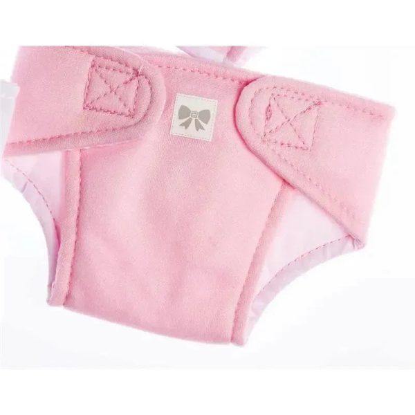 JC Toys - Baby Doll Washable and Reusable Eco Diapers, 4 Pack Fits Dolls 14 to 18, Pink