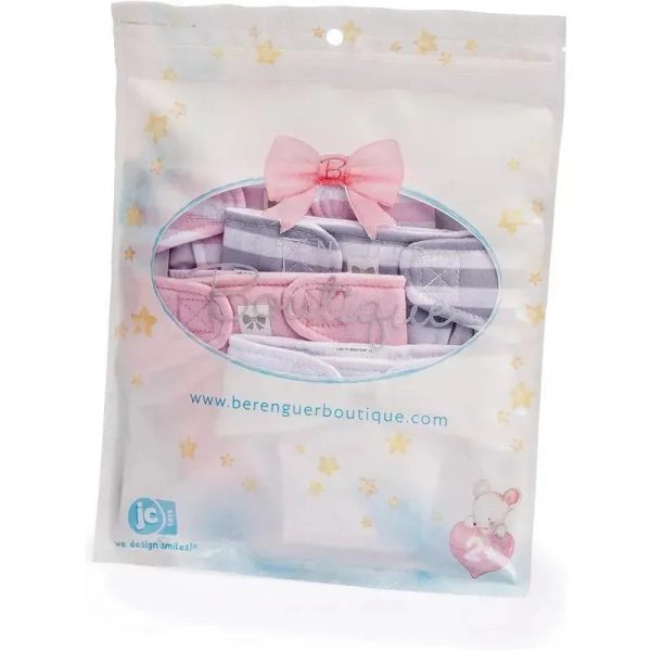 JC Toys - Baby Doll Washable and Reusable Eco Diapers, 4 Pack Fits Dolls 14 to 18, Pink