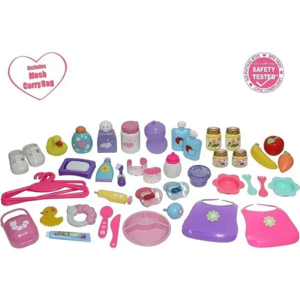 JC Toys - Nursery 45 Piece Accessory Bag for Keeps Playtime, Ages 2+