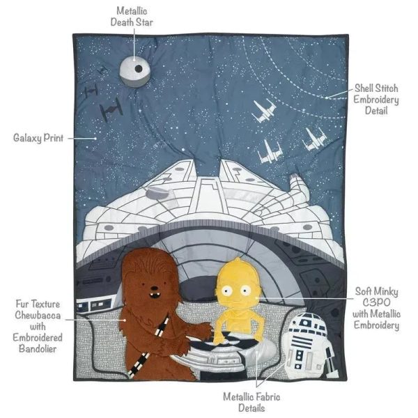 Lambs & Ivy - 3Pk Baby Bedding Set Stars Wars Millennium Falcon