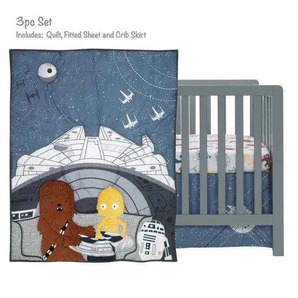 Lambs & Ivy - 3Pk Baby Bedding Set Stars Wars Millennium Falcon