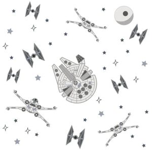 Lambs & Ivy - Wall Decal, Stars Wars Millennium Falcon Tie Fighters