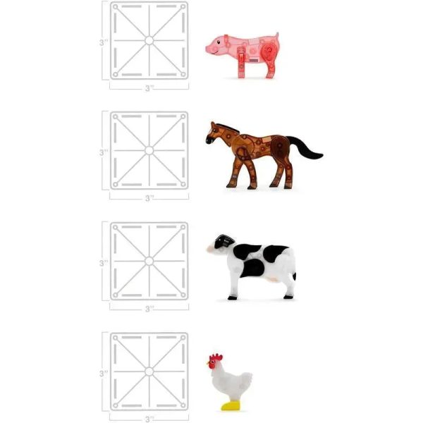 Magnatiles - Farm Animals 25-Piece Magnetic Construction Set