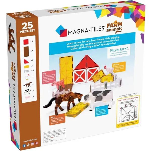 Magnatiles - Farm Animals 25-Piece Magnetic Construction Set