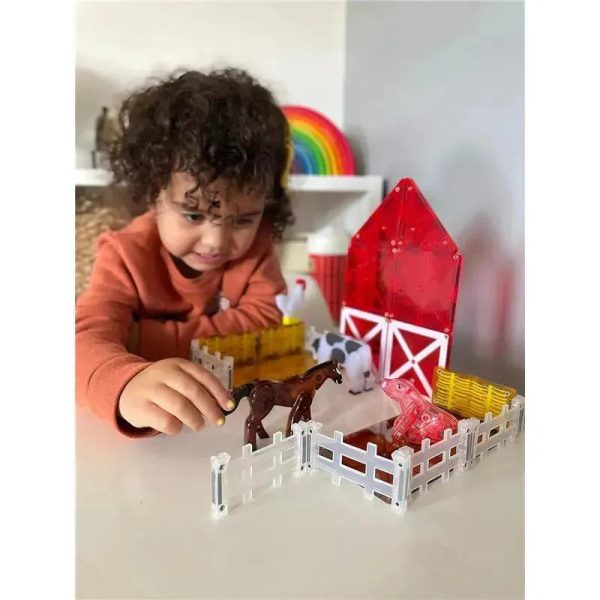 Magnatiles - Farm Animals 25-Piece Magnetic Construction Set