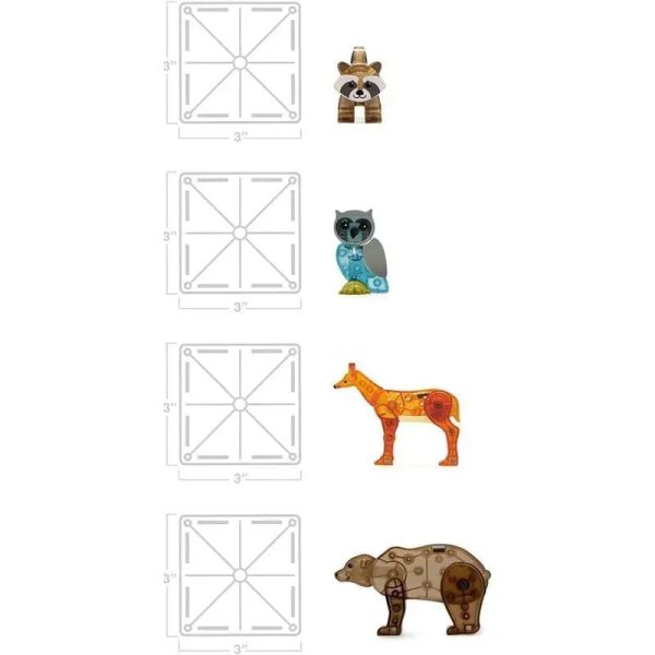 Magnatiles - Forest Animals 25-Piece Magnetic Construction Set