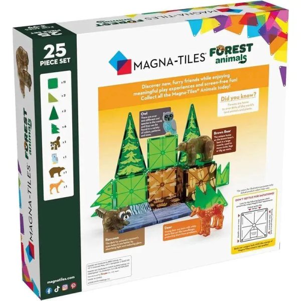 Magnatiles - Forest Animals 25-Piece Magnetic Construction Set