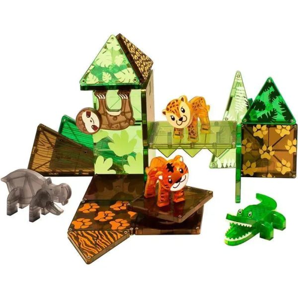 Magnatiles - Jungle Animals 25-Piece Magnetic Construction Set