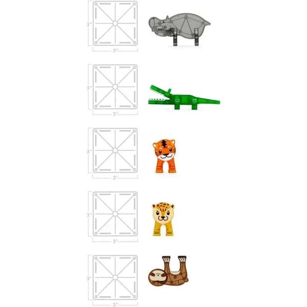 Magnatiles - Jungle Animals 25-Piece Magnetic Construction Set