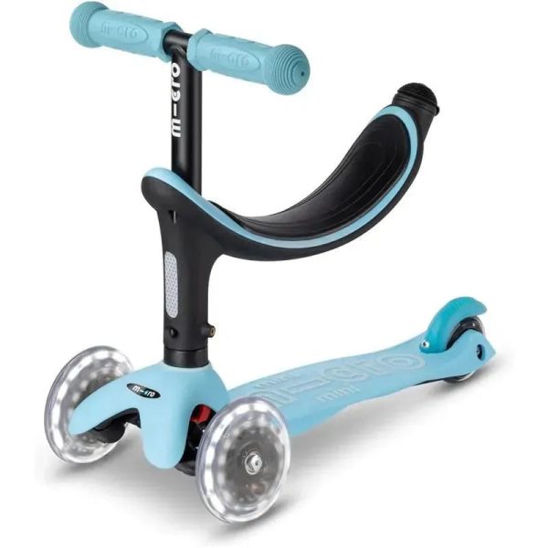 Micro Kickboard - Mini2Grow LED Wheels, 4in1 Scooter, for Kids Ages 1-6, Blue