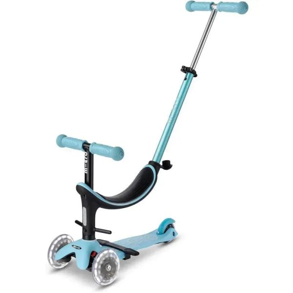 Micro Kickboard - Mini2Grow LED Wheels, 4in1 Scooter, for Kids Ages 1-6, Blue