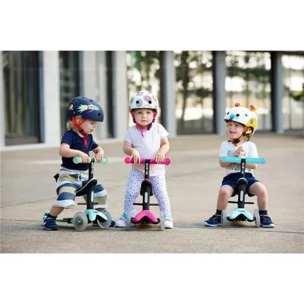 Micro Kickboard - Mini2Grow LED Wheels, 4in1 Scooter, for Kids Ages 1-6, Blue