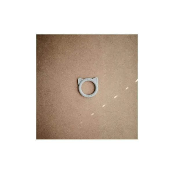Mushie Silicone Baby Teether Cat Toy Stone