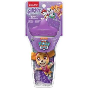 Playtex - Baby Sipsters Stage 3 PAW Patrol Sippy Cups, Spill-Proof, Leak-Proof, Insulated, Glitter, Girl, 9 Oz, 1 Count
