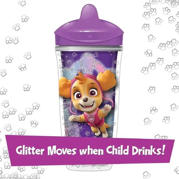 Playtex - Baby Sipsters Stage 3 PAW Patrol Sippy Cups, Spill-Proof, Leak-Proof, Insulated, Glitter, Girl, 9 Oz, 1 Count