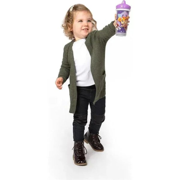 Playtex - Baby Sipsters Stage 3 PAW Patrol Sippy Cups, Spill-Proof, Leak-Proof, Insulated, Glitter, Girl, 9 Oz, 1 Count