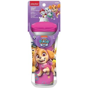 Playtex - Baby Sipsters Stage 4 PAW Patrol Spout Cups, Spill-Proof, Leak-Proof, Break-Proof, Pink, 12 Oz, 1 Count