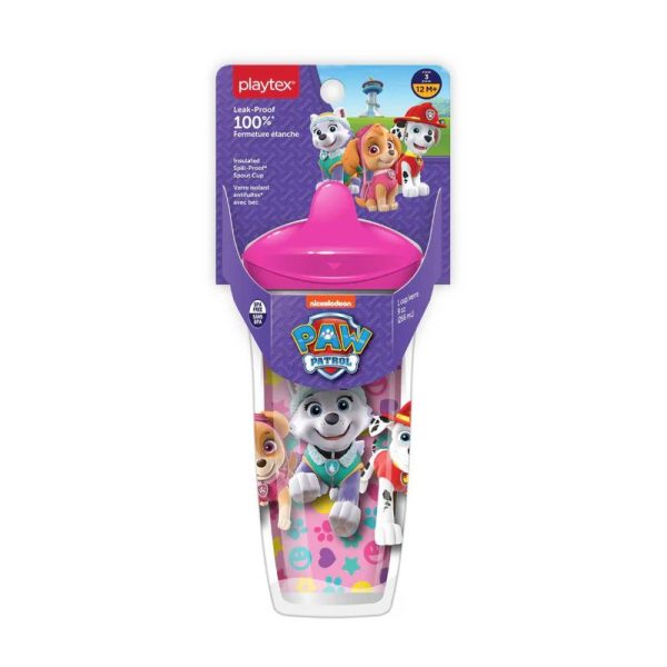 Playtex - Sipsters Stage 3 Paw Patrol Spill-Proof, Leak-Proof, Break-Proof Spout Cup for Girls, 9 Ounce, Pack of 1