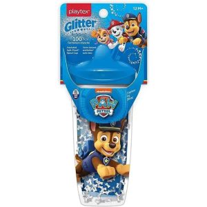 Playtex - Sispsters, Stage 3 Paw Patrol Glitter Spout Cup, Spill-Proof, Leak-Proof, Break-Proof, 9 Ounce