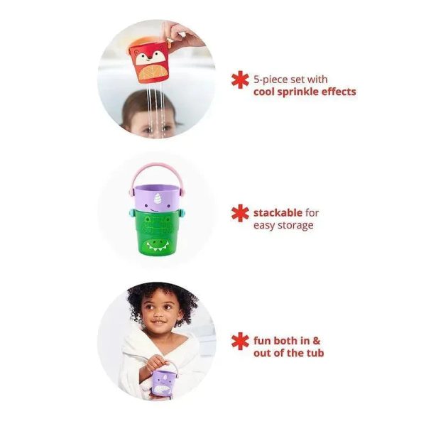 Skip Hop - Baby Bath Zoo Stack & Pour Buckets Toy