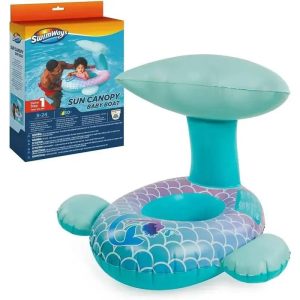 Spin Master - Swimways Sun Canopy Baby Boat, Toys for Kids Aged 9-24 Months, Mermaid