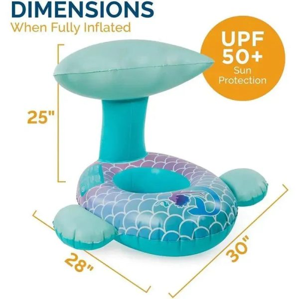 Spin Master - Swimways Sun Canopy Baby Boat, Toys for Kids Aged 9-24 Months, Mermaid