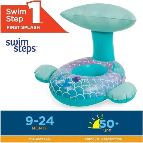 Spin Master - Swimways Sun Canopy Baby Boat, Toys for Kids Aged 9-24 Months, Mermaid