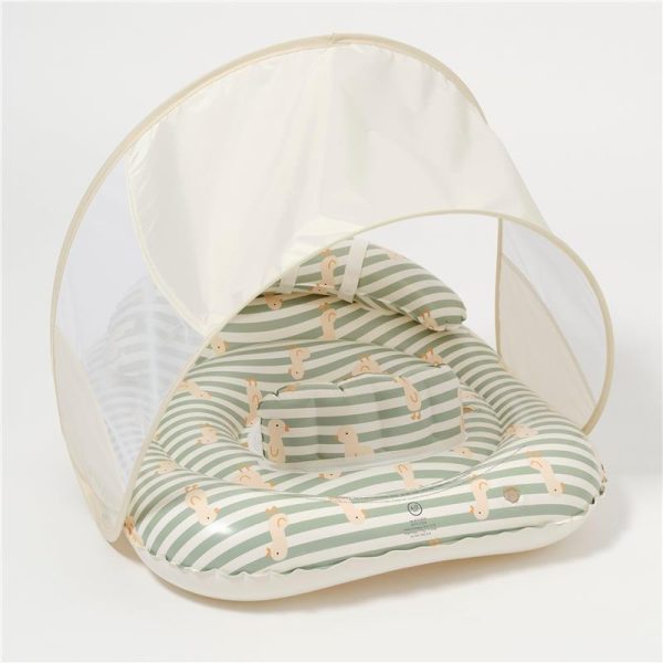 Sunnylife - Interactive Baby Float Duck Sage Stripe