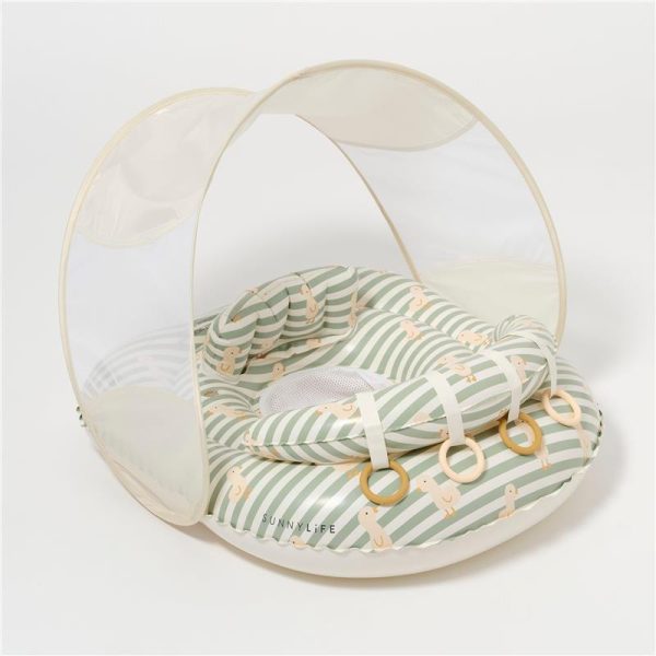 Sunnylife - Interactive Baby Float Duck Sage Stripe