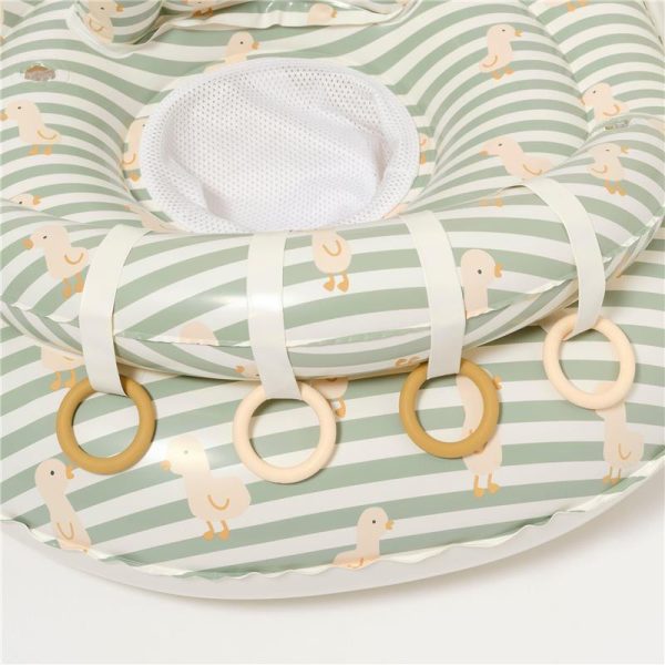 Sunnylife - Interactive Baby Float Duck Sage Stripe