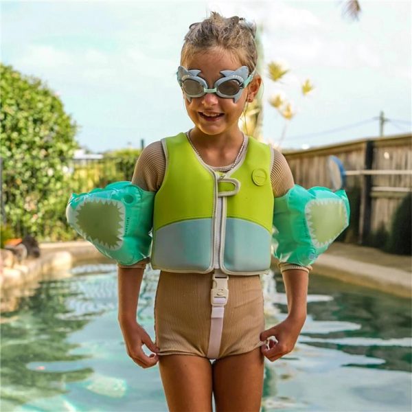 Sunnylife - Salty The Shark Mini Swim Goggles Aqua