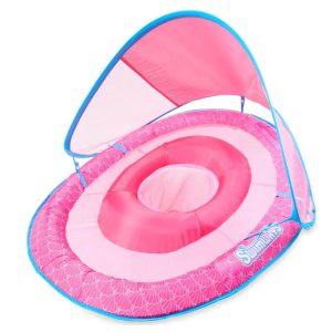 Swimways - Baby Pool Float With Canopy & Upf Protection Pink