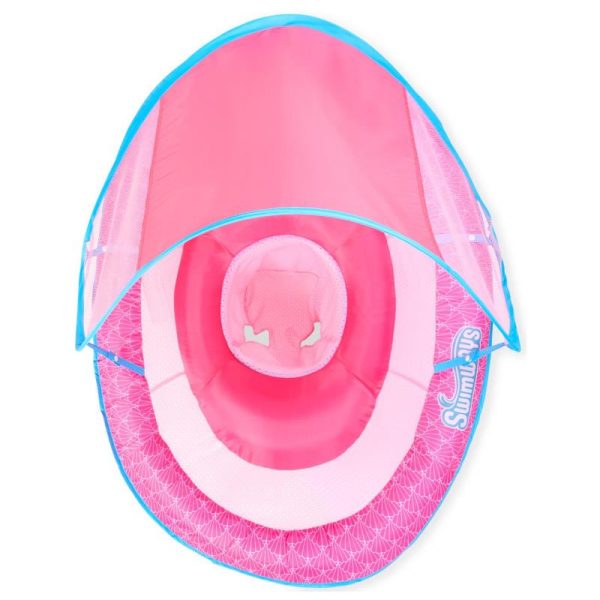 Swimways - Baby Pool Float With Canopy & Upf Protection Pink